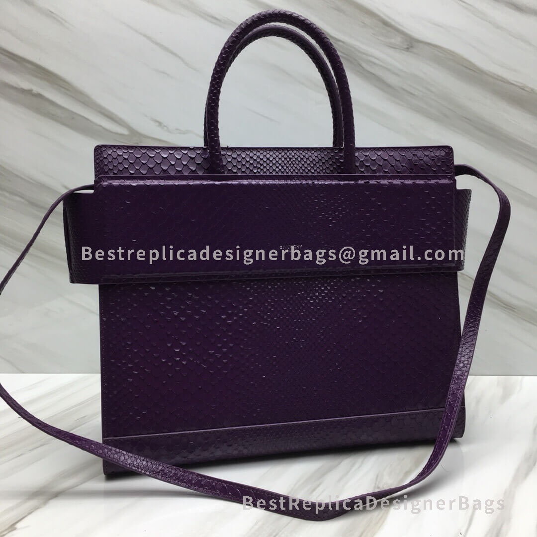 Givenchy Large Horizon Bag Purple In Python Effect Leather SHW 29986